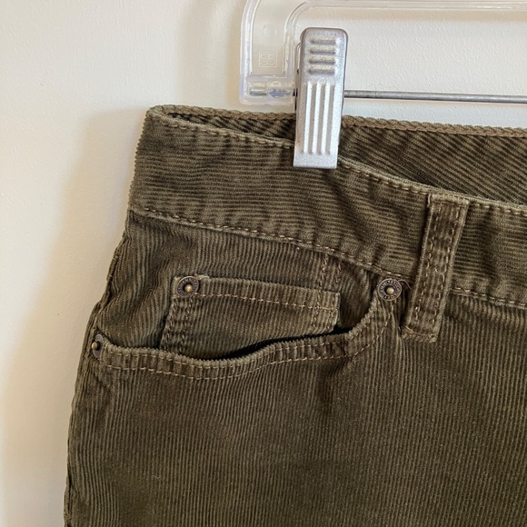 LOFT Dark Green Flare Corduroy Pants - Picture 3 of 7